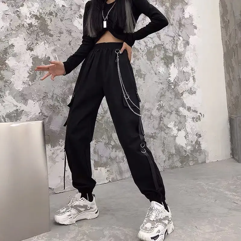 Black Toe Slim Fit High Waist Track Pants Set — feature 23