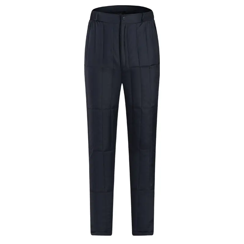 Men Winter Thickened Duck Pants Black High Waist - Image 6
