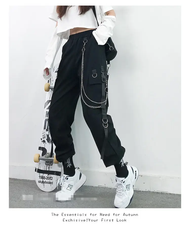 Women Slimming Black Pants Autumn Loose Straight Korean Style — feature 12