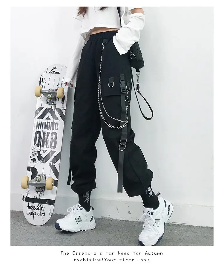 Women Slimming Black Pants Autumn Loose Straight Korean Style — feature 8