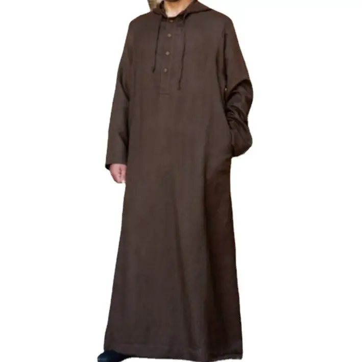 2025 Muslim Robe Long Hooded Men's Hooded Shirt - Image 5