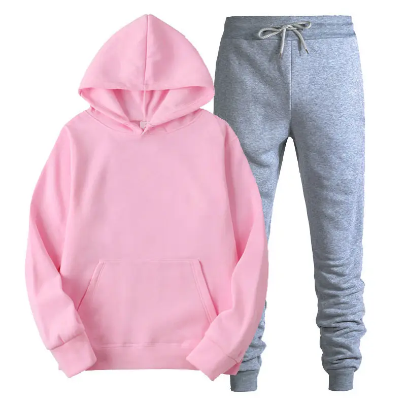Men's Black Hoodie Sweatshirt Set with Grey Pants - Image 11