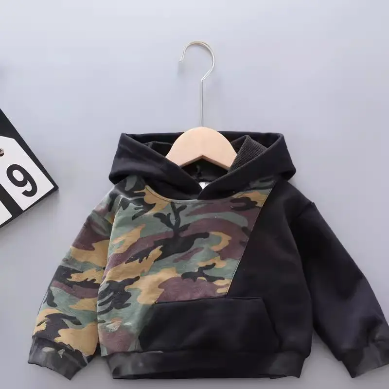 Boys Camouflage Hoodie Sweatshirt Set One Piece Drop Shipping - Image 5