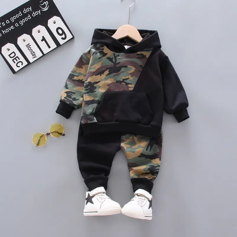 Boys Camouflage Hoodie Sweatshirt Set One Piece Drop Shipping - Image 6