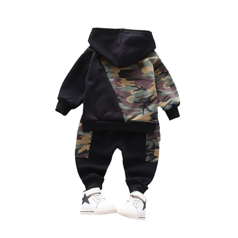 Boys Camouflage Hoodie Sweatshirt Set One Piece Drop Shipping - Image 7