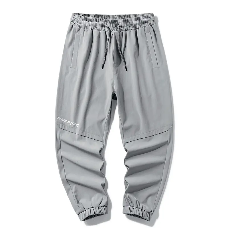 Men Printed Casual Pants Grey 2025 Winter - Image 3