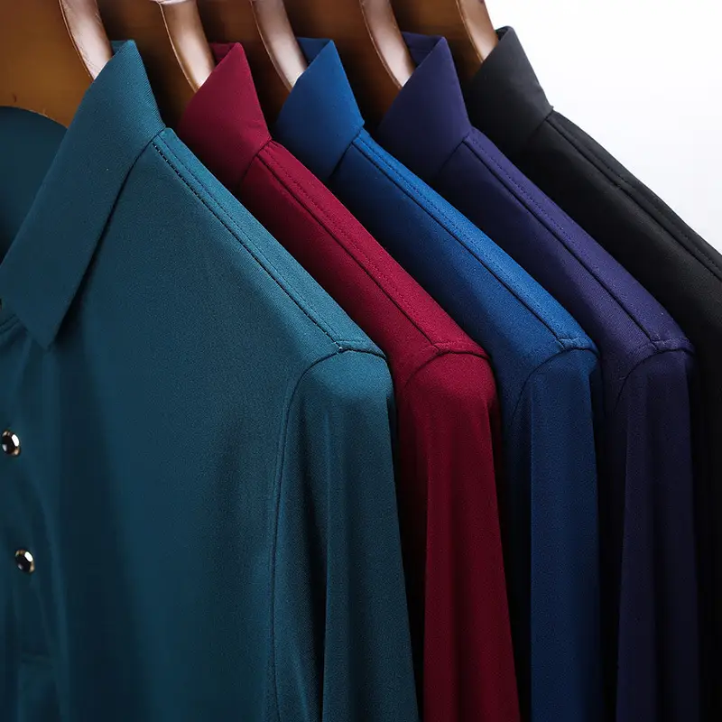 Men Long Sleeve Polo Shirt Solid Teal Slim Fit - Image 7