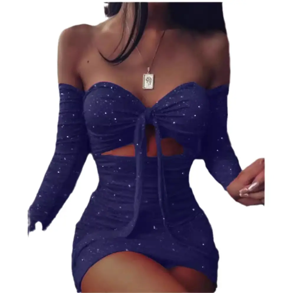 Black Shiny Tube Top with Cross Back & Long Sleeves - Image 7