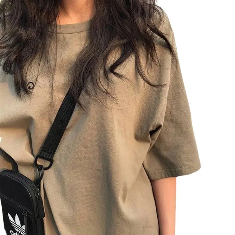 2026 Summer Korean Embroidered T-Shirt Women Loose Sleeve Green - Image 7