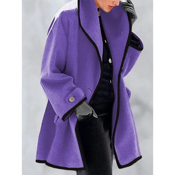 2023 Woolen Long Sleeve Hooded Coat for Women Multi Color - Image 7