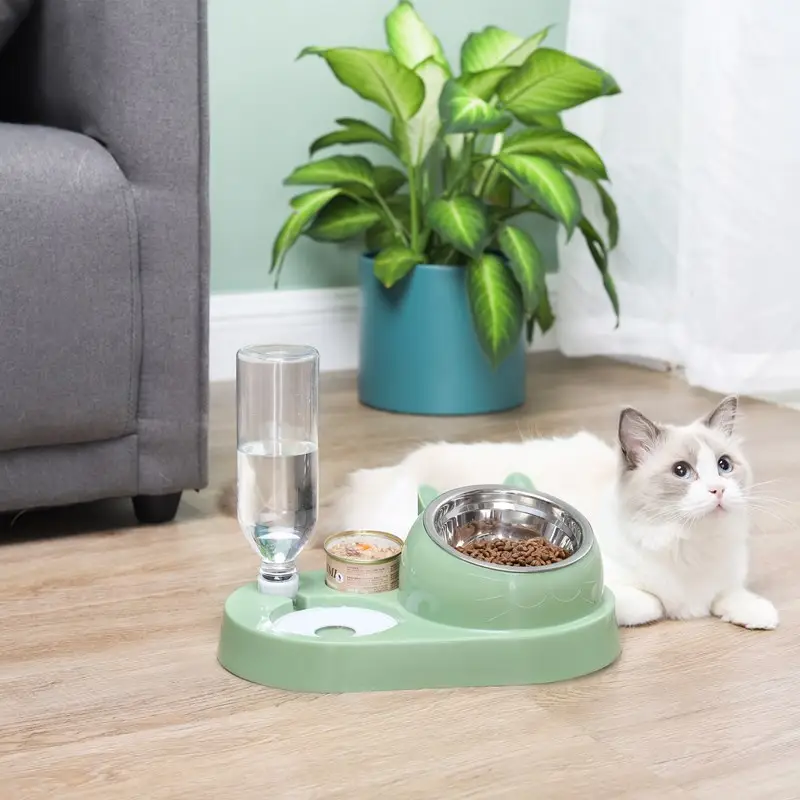 Cat Bowl Cat Drinker Dog Double Bowl Automatic Pet Bowl Feeder Dog Bowl Cat Basin Cat Supplies Water Dispenser