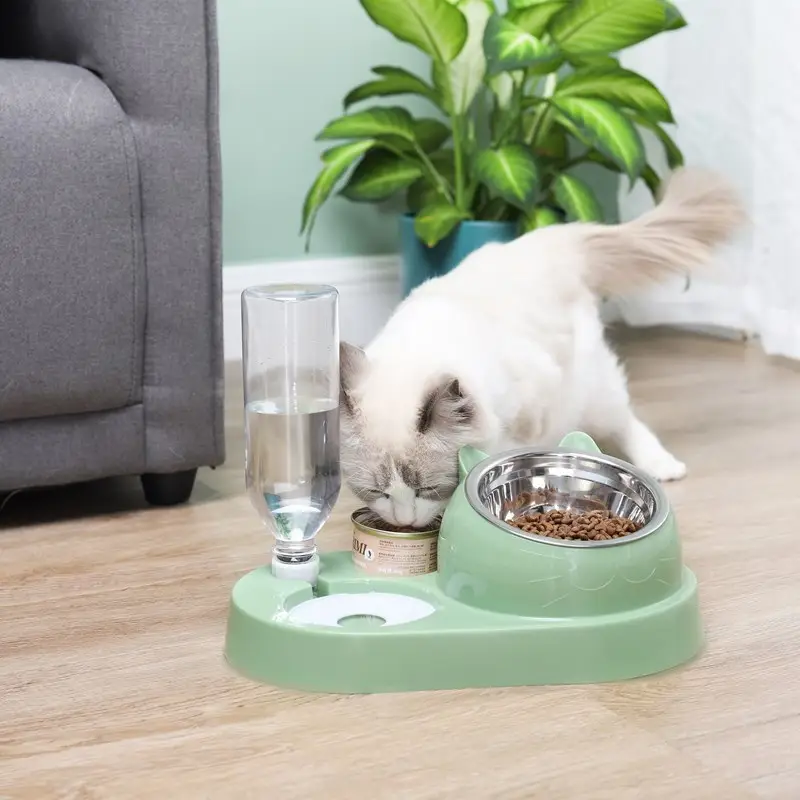 Cat Bowl Cat Drinker Dog Double Bowl Automatic Pet Bowl Feeder Dog Bowl Cat Basin Cat Supplies Water Dispenser