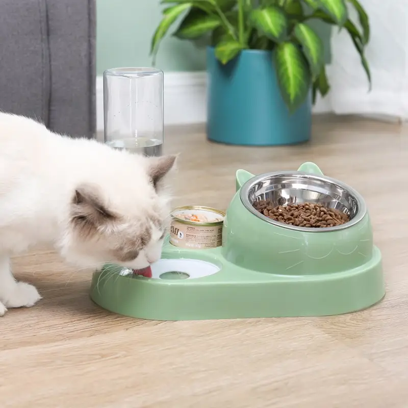 Cat Bowl Cat Drinker Dog Double Bowl Automatic Pet Bowl Feeder Dog Bowl Cat Basin Cat Supplies Water Dispenser