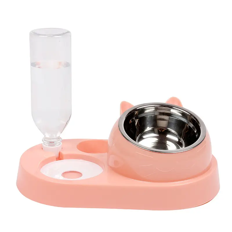 Cat Bowl Cat Drinker Dog Double Bowl Automatic Pet Bowl Feeder Dog Bowl Cat Basin Cat Supplies Water Dispenser