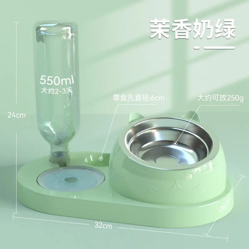Cat Bowl Cat Drinker Dog Double Bowl Automatic Pet Bowl Feeder Dog Bowl Cat Basin Cat Supplies Water Dispenser