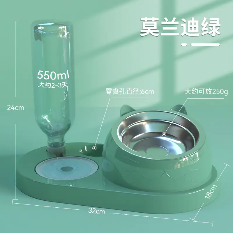 Cat Bowl Cat Drinker Dog Double Bowl Automatic Pet Bowl Feeder Dog Bowl Cat Basin Cat Supplies Water Dispenser