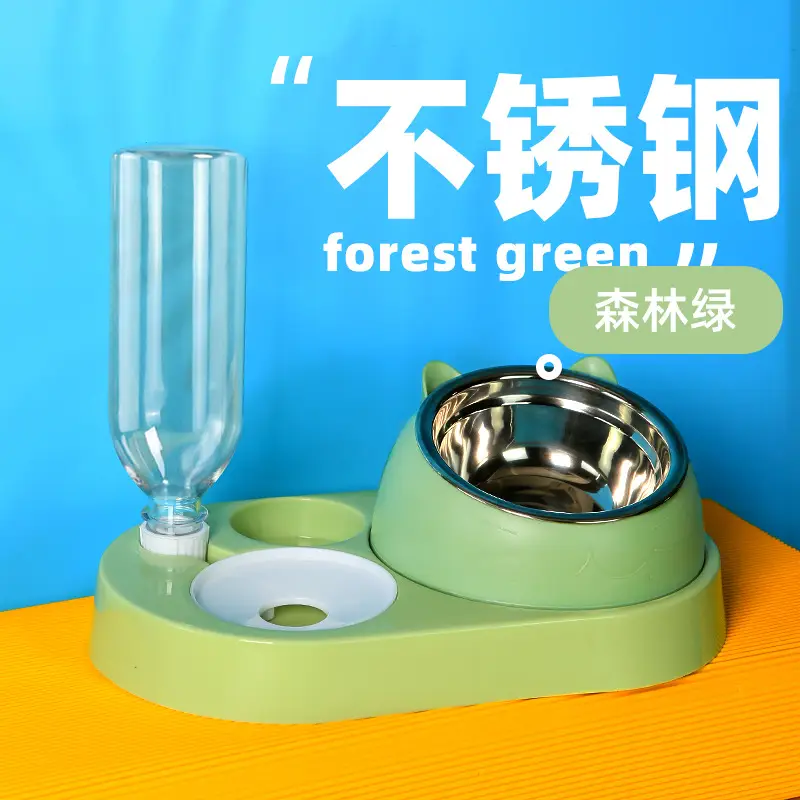 Cat Bowl Cat Drinker Dog Double Bowl Automatic Pet Bowl Feeder Dog Bowl Cat Basin Cat Supplies Water Dispenser