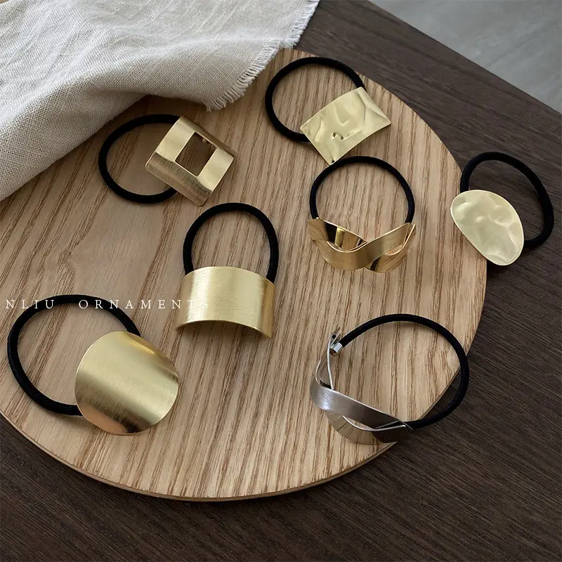 Gold Metal Hair Rope for Women Elegant Hair Tie - Image 9
