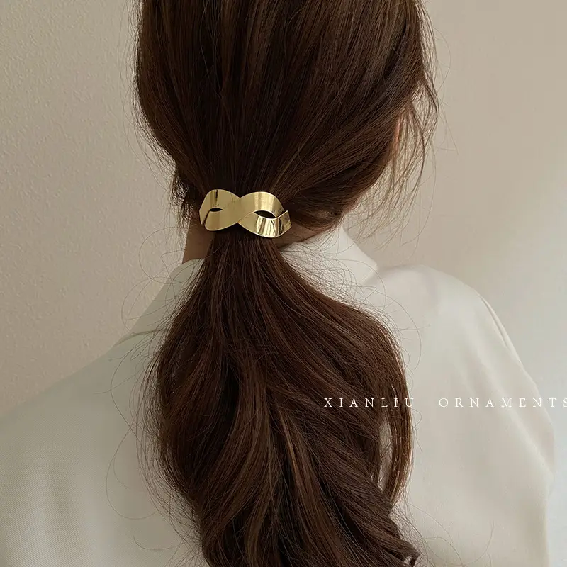 Gold Metal Hair Rope for Women Elegant Hair Tie - Image 10