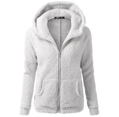 Women's Fleece Hoodie Brown Winter Jacket