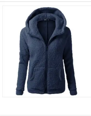 Women's Fleece Hoodie Brown Winter Jacket