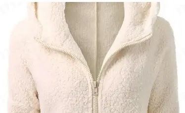 Women's Fleece Hoodie Brown Winter Jacket