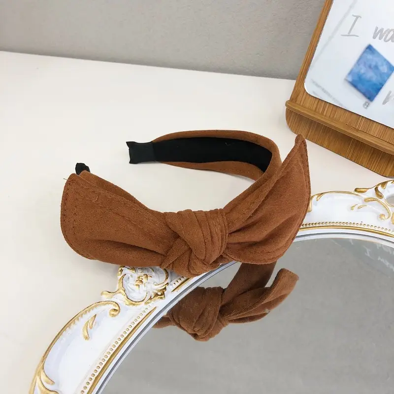 Velvet Bow Headbands for Women with Wide Bristles - Image 3