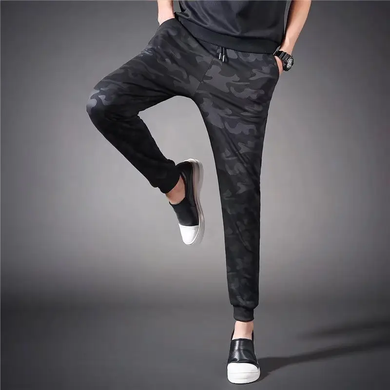 Men's Black Warm Full-Length Track Pants with Drawstring Waist - Image 13
