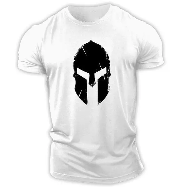 Men's White Military Themed T-Shirt Short Sleeve - Image 5