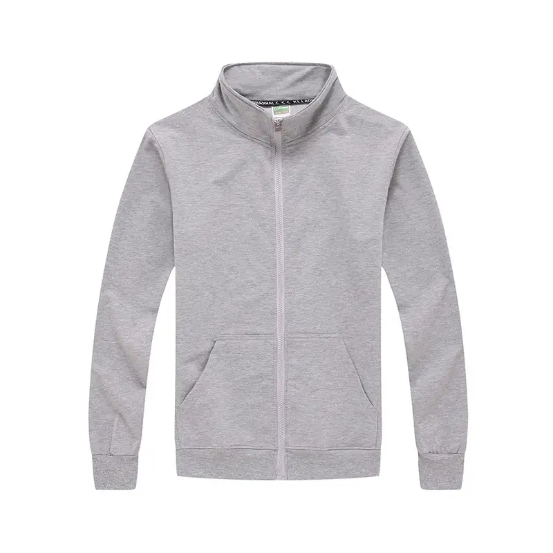 Men Full Zip Hoodie Pink Solid Color - Image 11