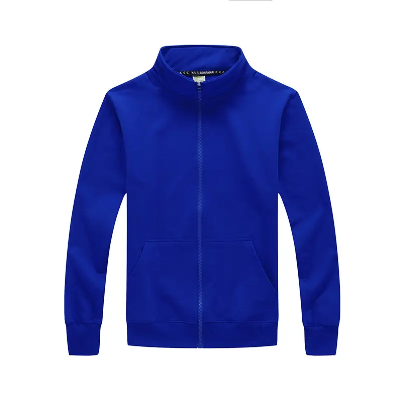 Men Full Zip Hoodie Pink Solid Color - Image 8