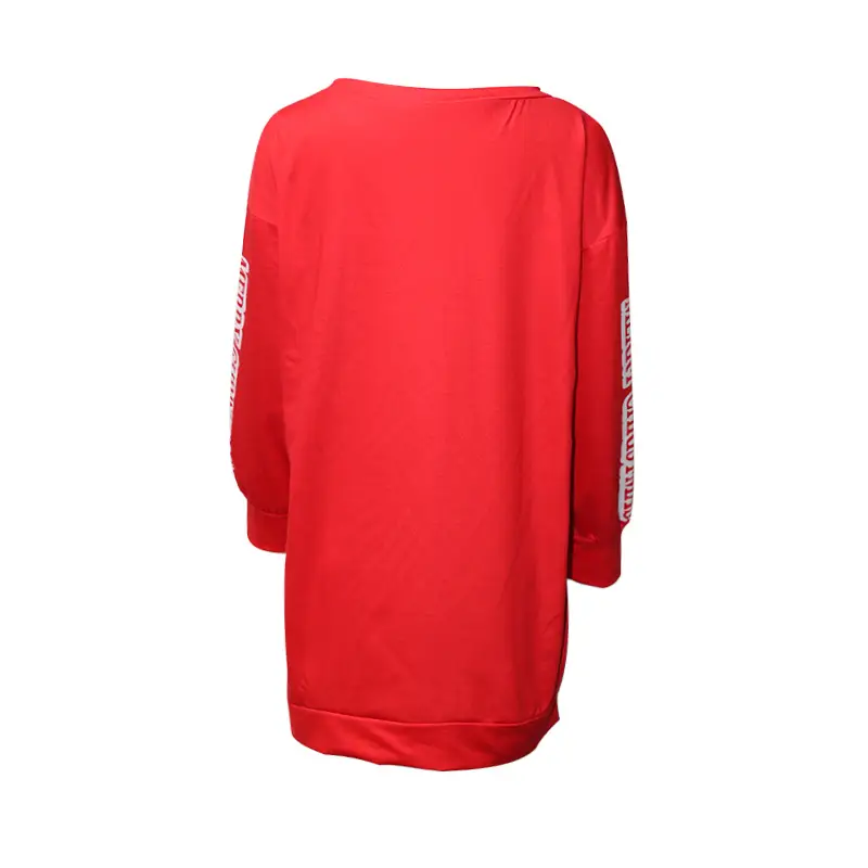 Women Red Santa Claus Sweatshirt Round Neck Loose Fit - Image 4