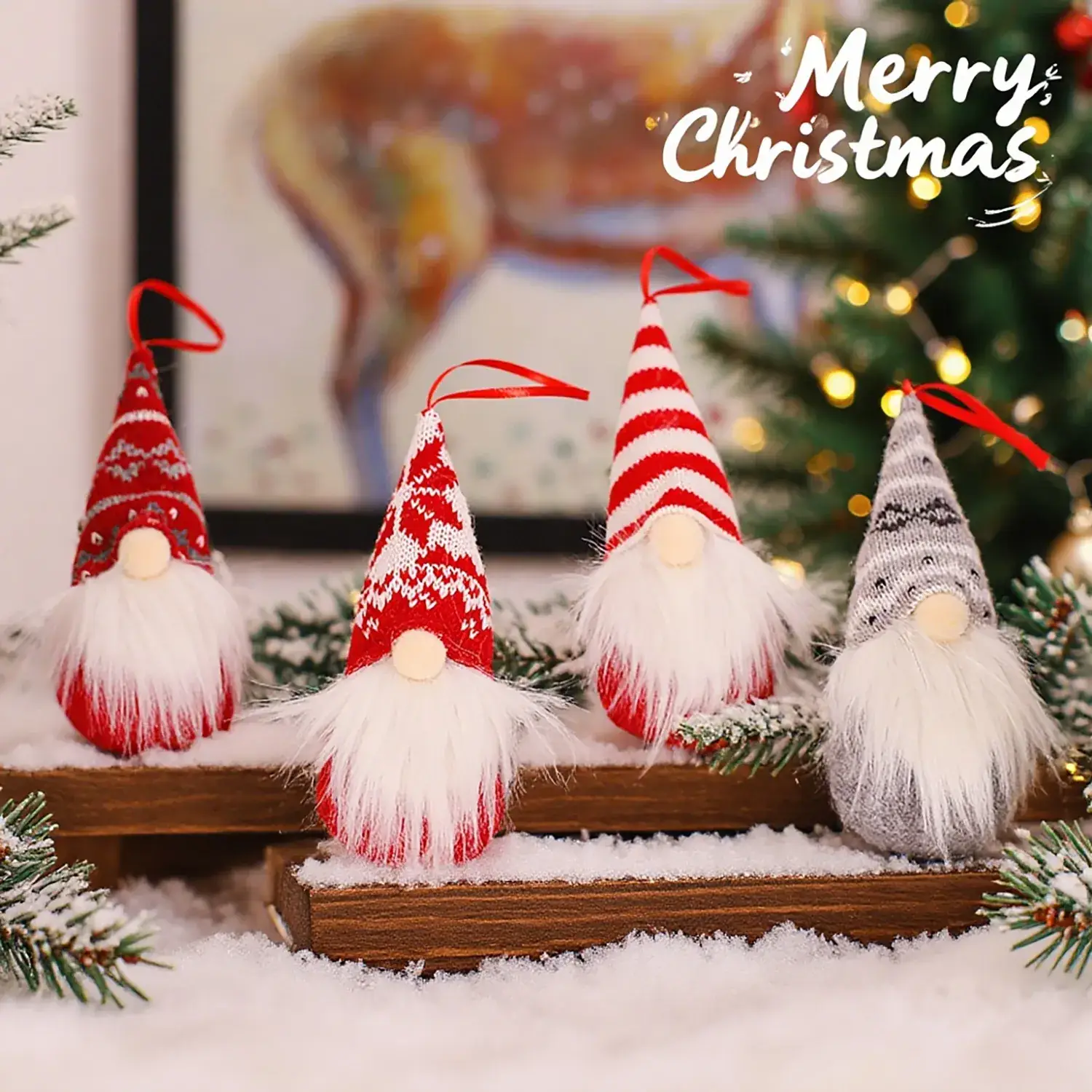 Santa Claus Small Pendants Christmas Tree Set - Image 5