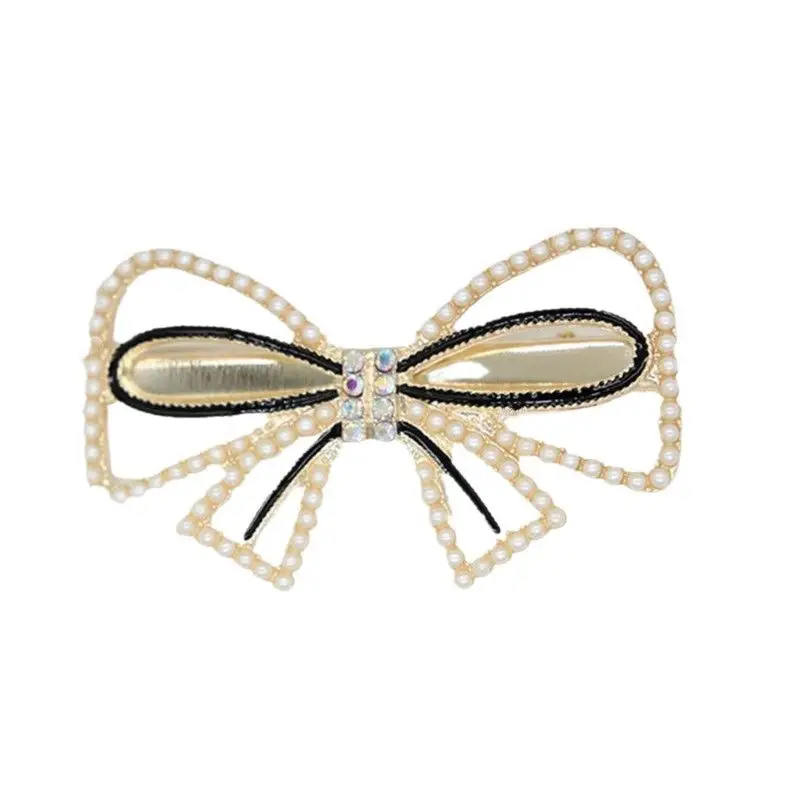 Sweet Double Heart Diamond Rice Pearl Hairpin for Women - Image 9