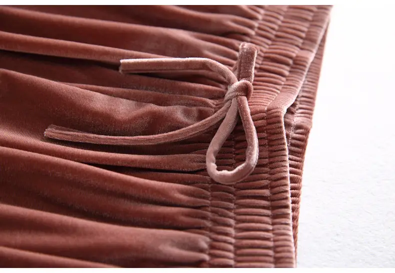 Gold Velvet Wide Leg Pants for Women Large — feature 13