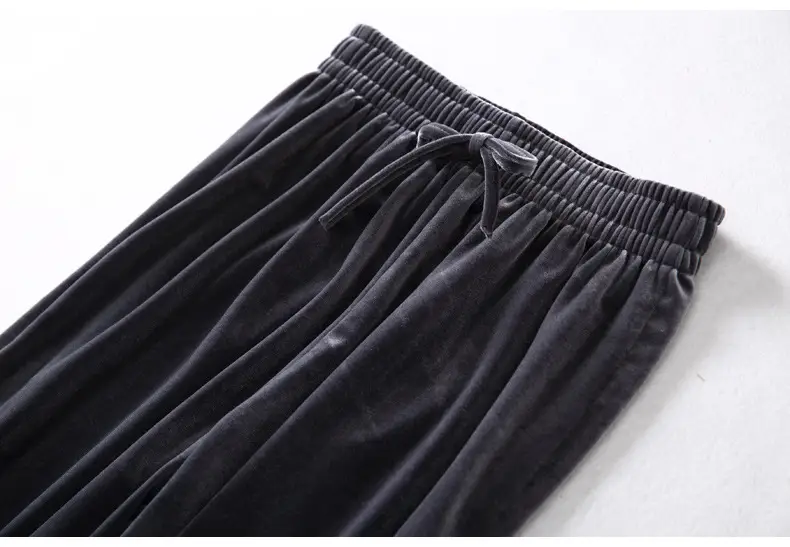 Gold Velvet Wide Leg Pants for Women Large — feature 16