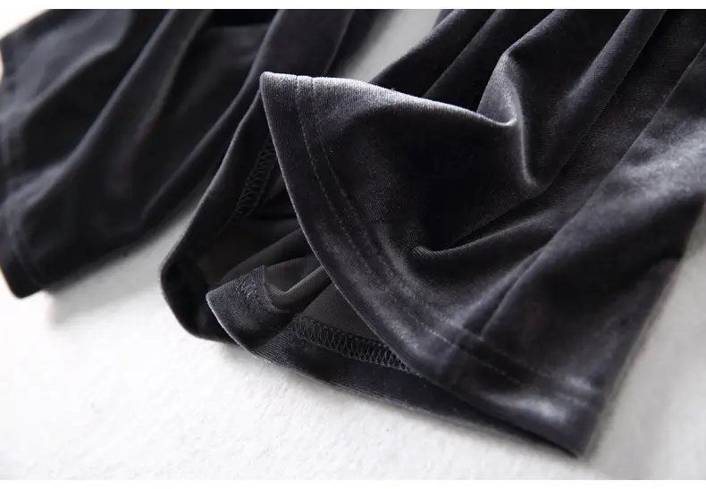 Gold Velvet Wide Leg Pants for Women Large — feature 19