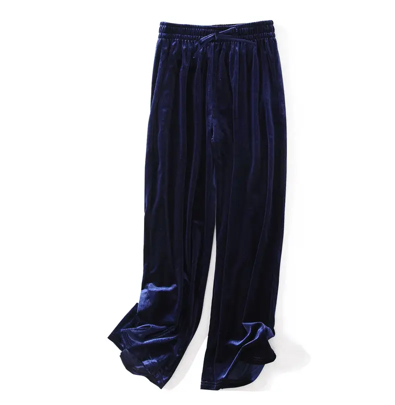 Gold Velvet Wide Leg Pants for Women Large — feature 21