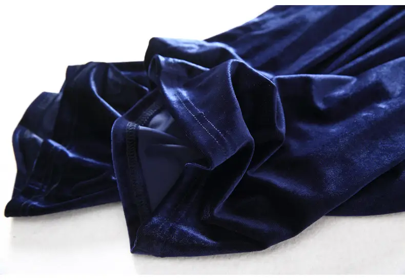 Gold Velvet Wide Leg Pants for Women Large — feature 24
