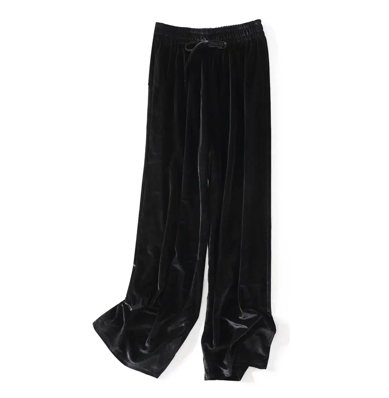 Gold Velvet Wide Leg Pants for Women Large — feature 26