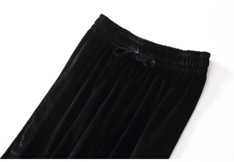 Gold Velvet Wide Leg Pants for Women Large — feature 27