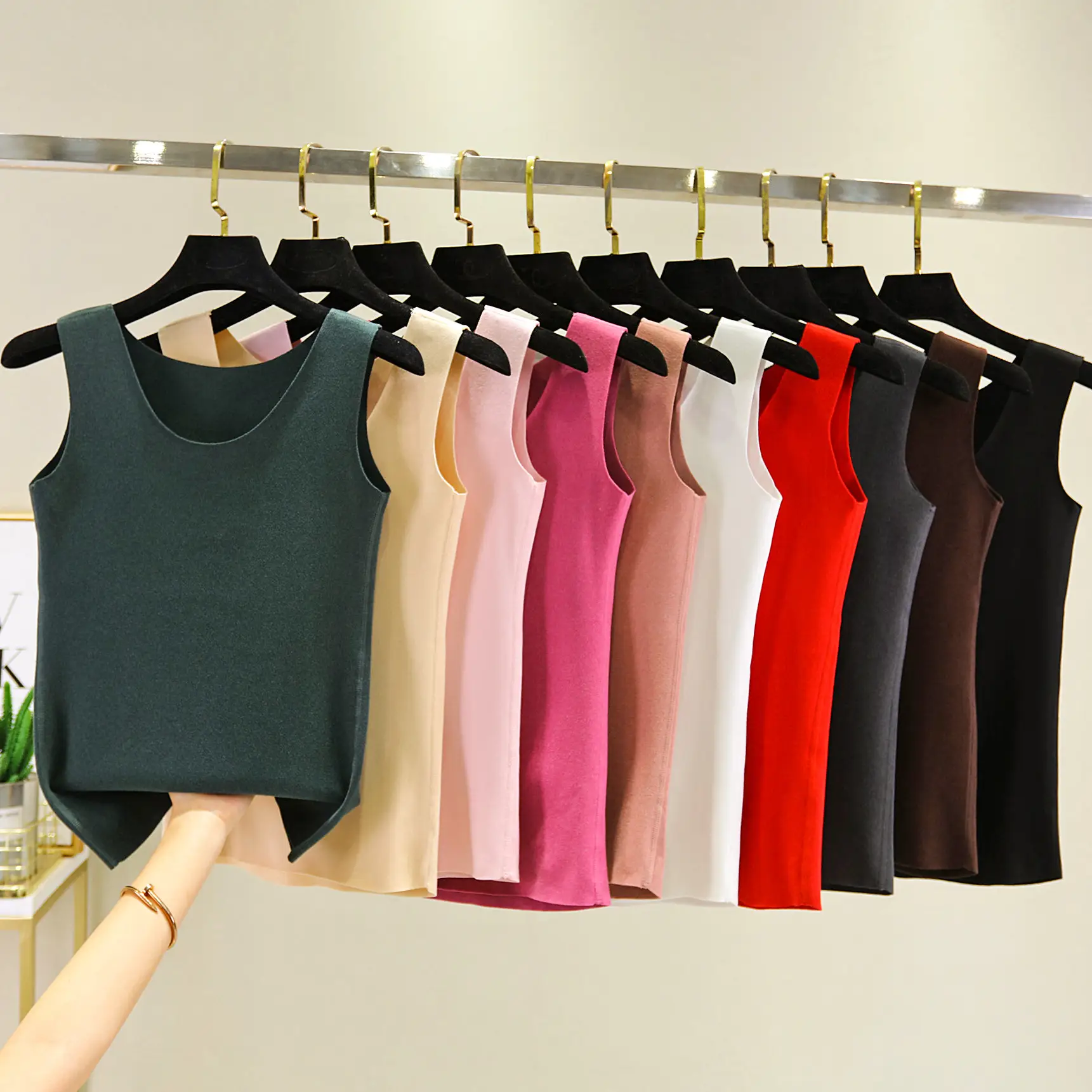 Red Velvet Sleeveless Vest for Women - Image 12