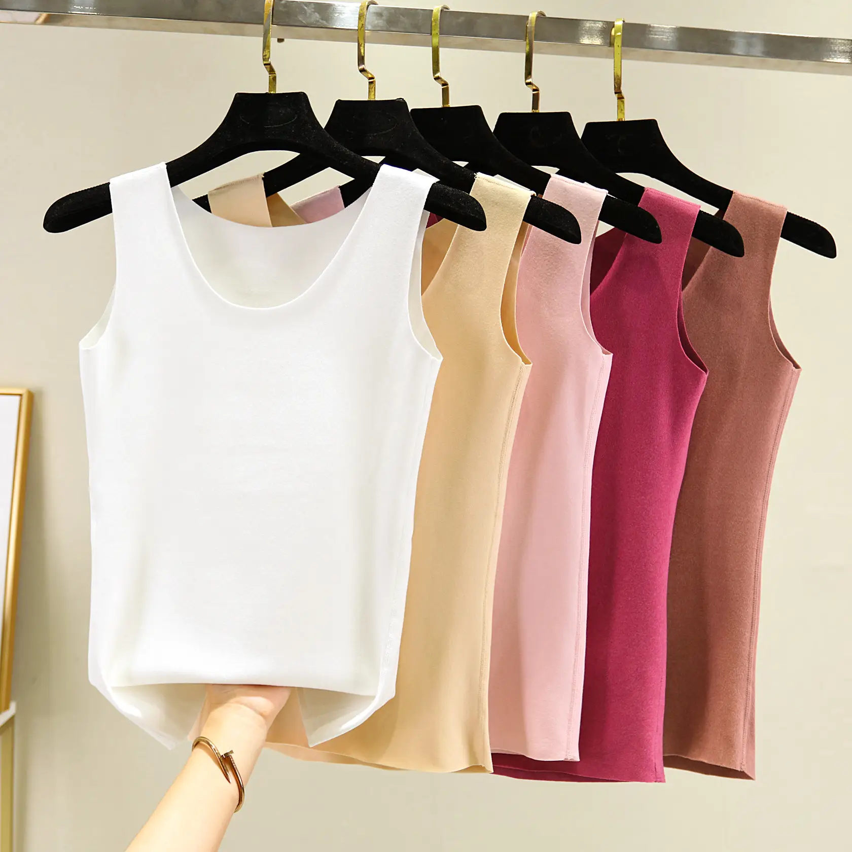 Red Velvet Sleeveless Vest for Women - Image 15