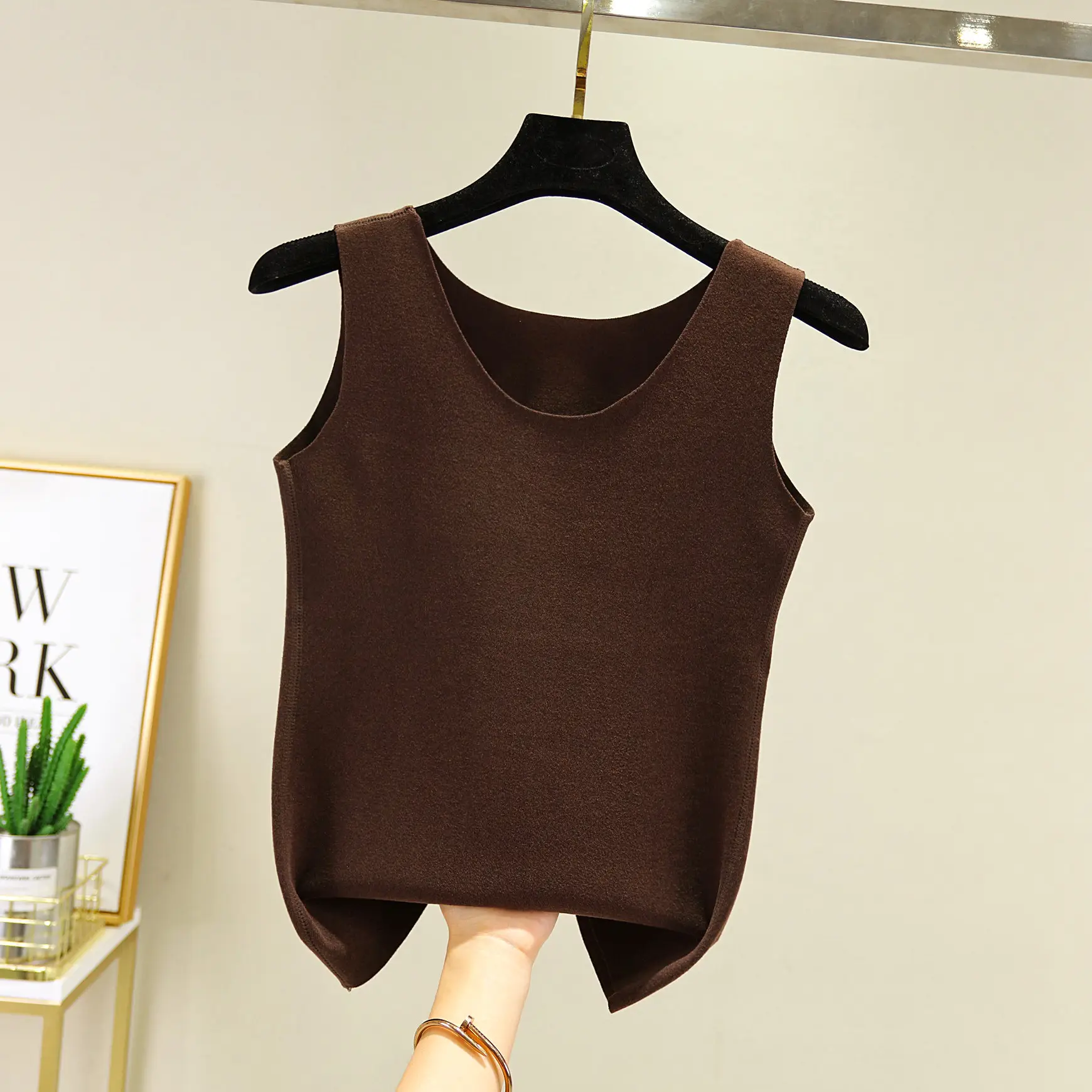 Red Velvet Sleeveless Vest for Women - Image 10