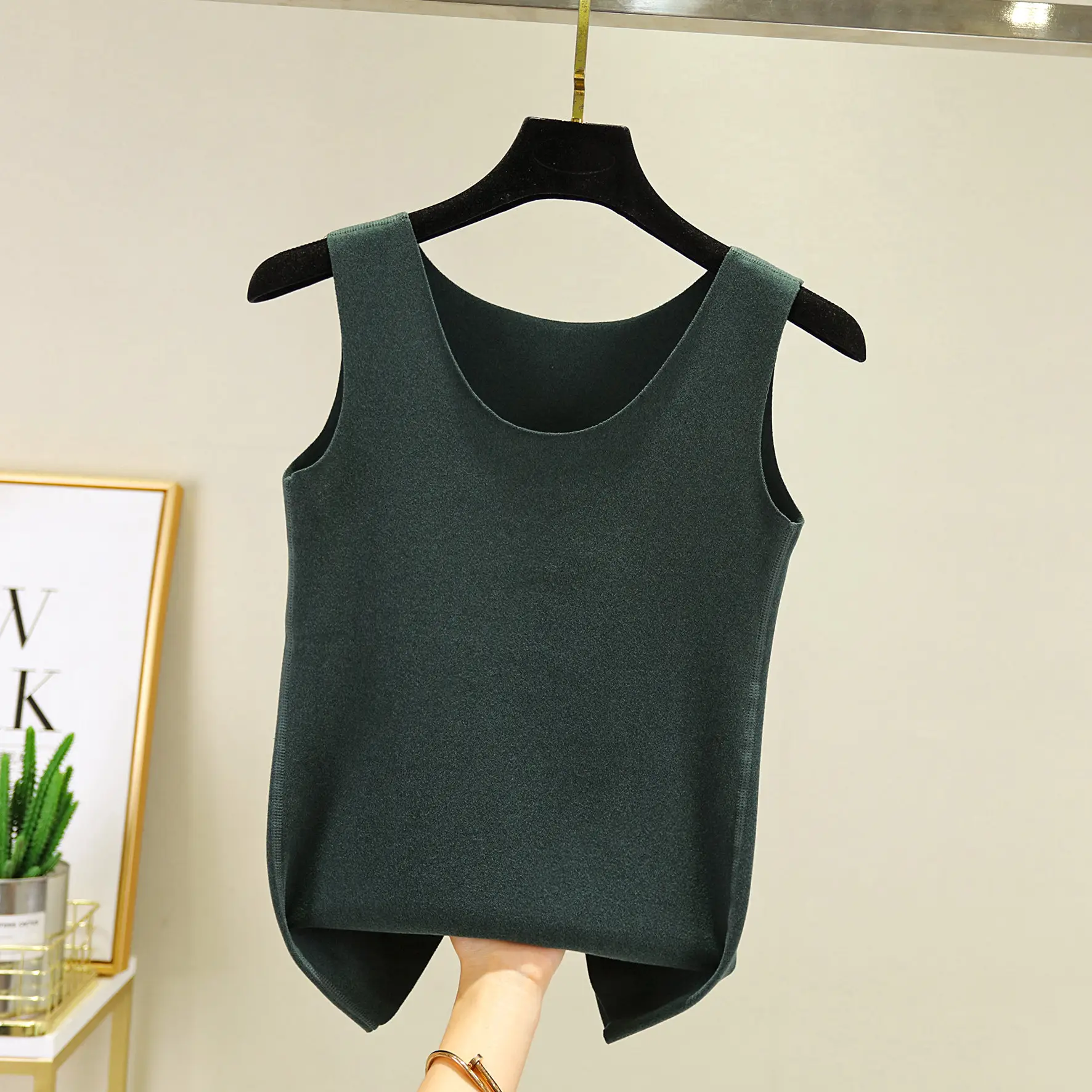 Red Velvet Sleeveless Vest for Women - Image 8