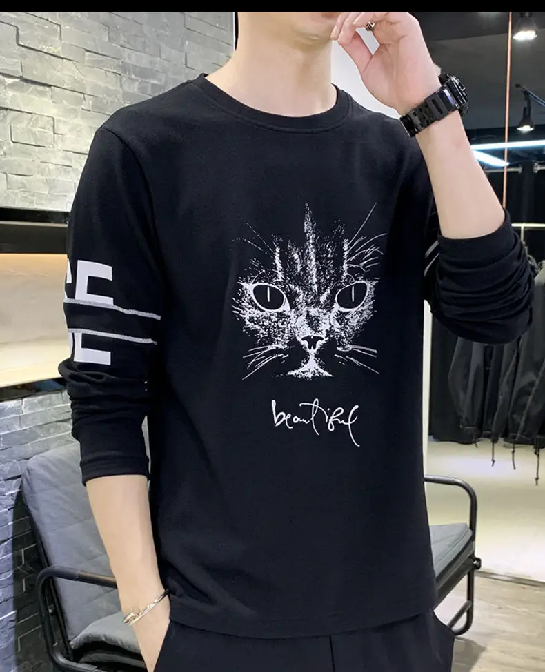 Men Yellow Snap Print Long Sleeve T-Shirt — feature 15