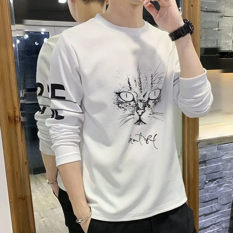 Men Yellow Snap Print Long Sleeve T-Shirt - Image 6