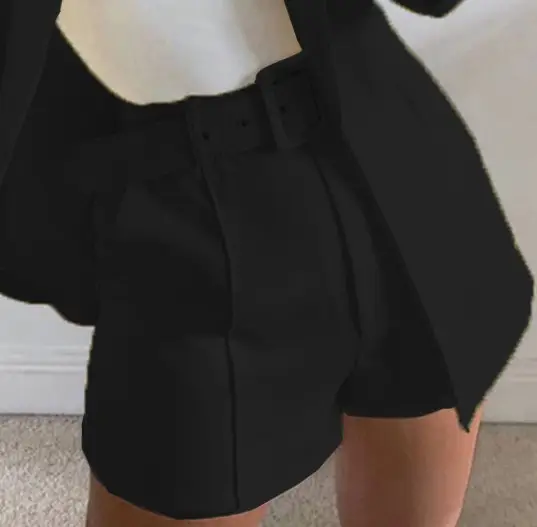 2025 Blue Cross-Border Suit Women Mid-Length Collar Jacket Wish Shorts - Image 18