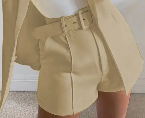 2025 Blue Cross-Border Suit Women Mid-Length Collar Jacket Wish Shorts - Image 21