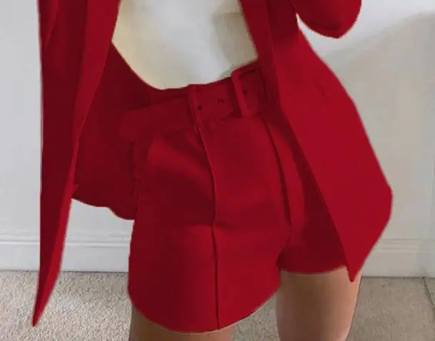 2025 Blue Cross-Border Suit Women Mid-Length Collar Jacket Wish Shorts - Image 23